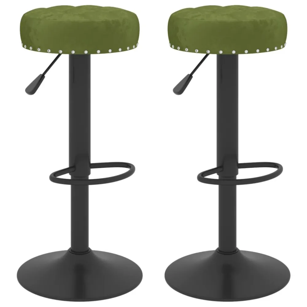 Sgabelli da Bar 2 pz Verde Chiaro Velluto