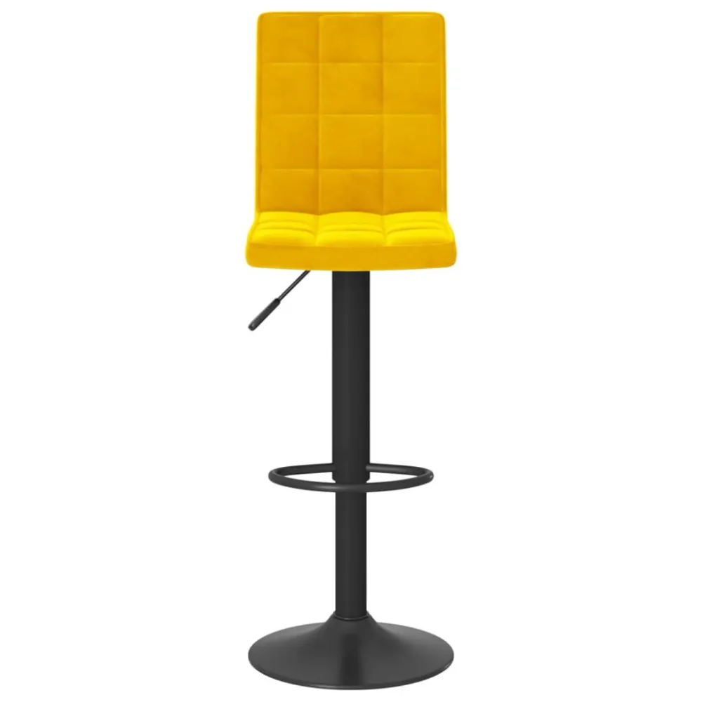 Sgabello da Bar Giallo Senape Velluto