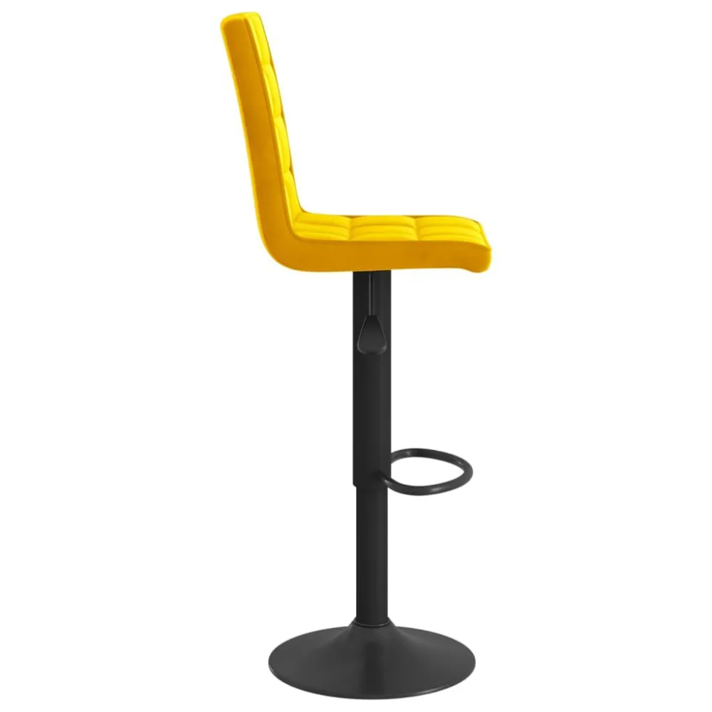 Sgabello da Bar Giallo Senape Velluto
