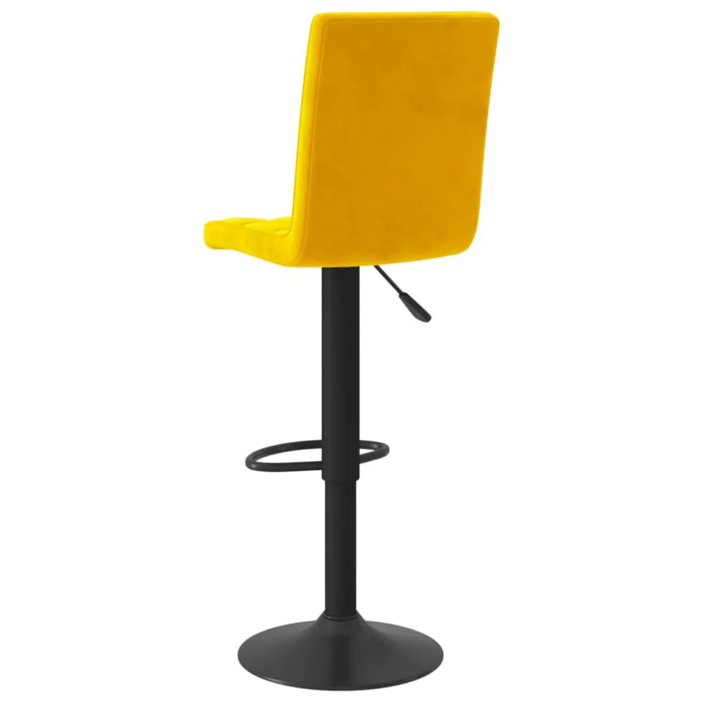 Sgabello da Bar Giallo Senape Velluto