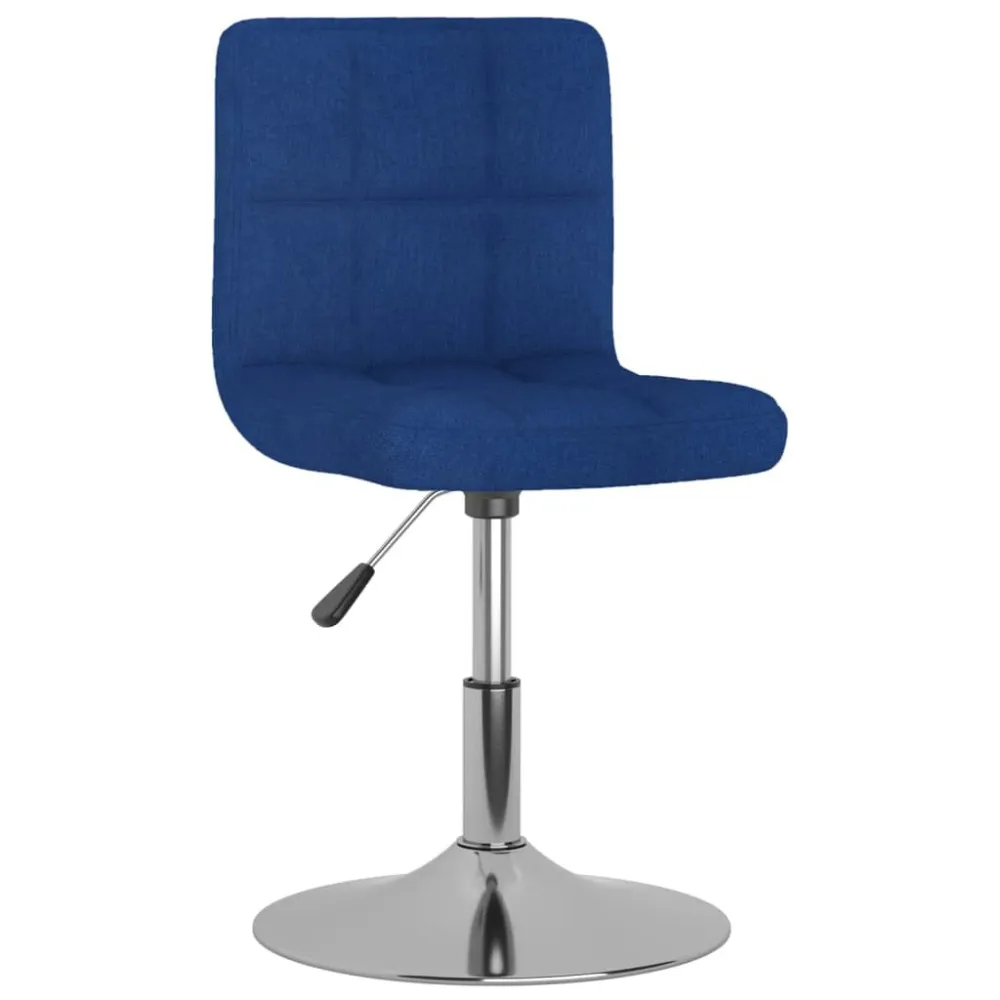 Sgabello da Bar Girevole Blu Tessuto