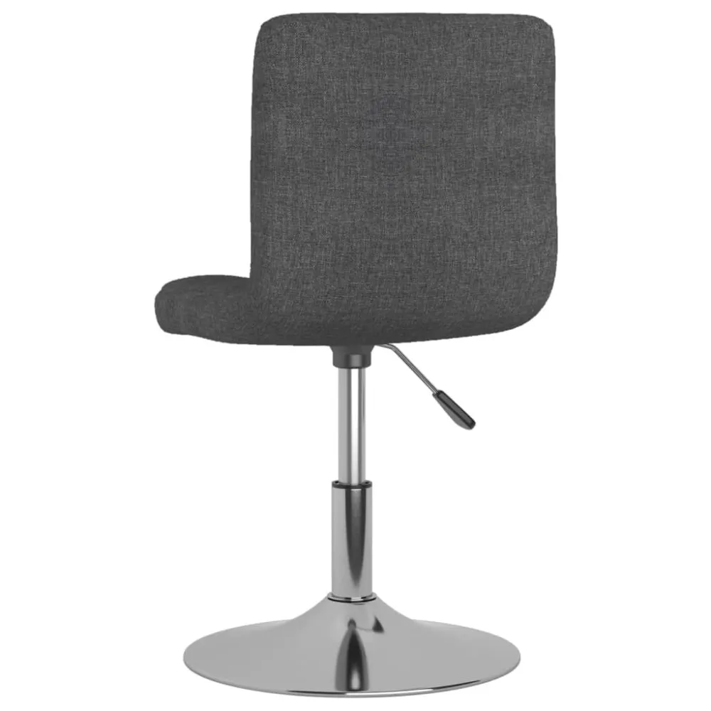 Sgabello da Bar Girevole Grigio Scuro Tessuto