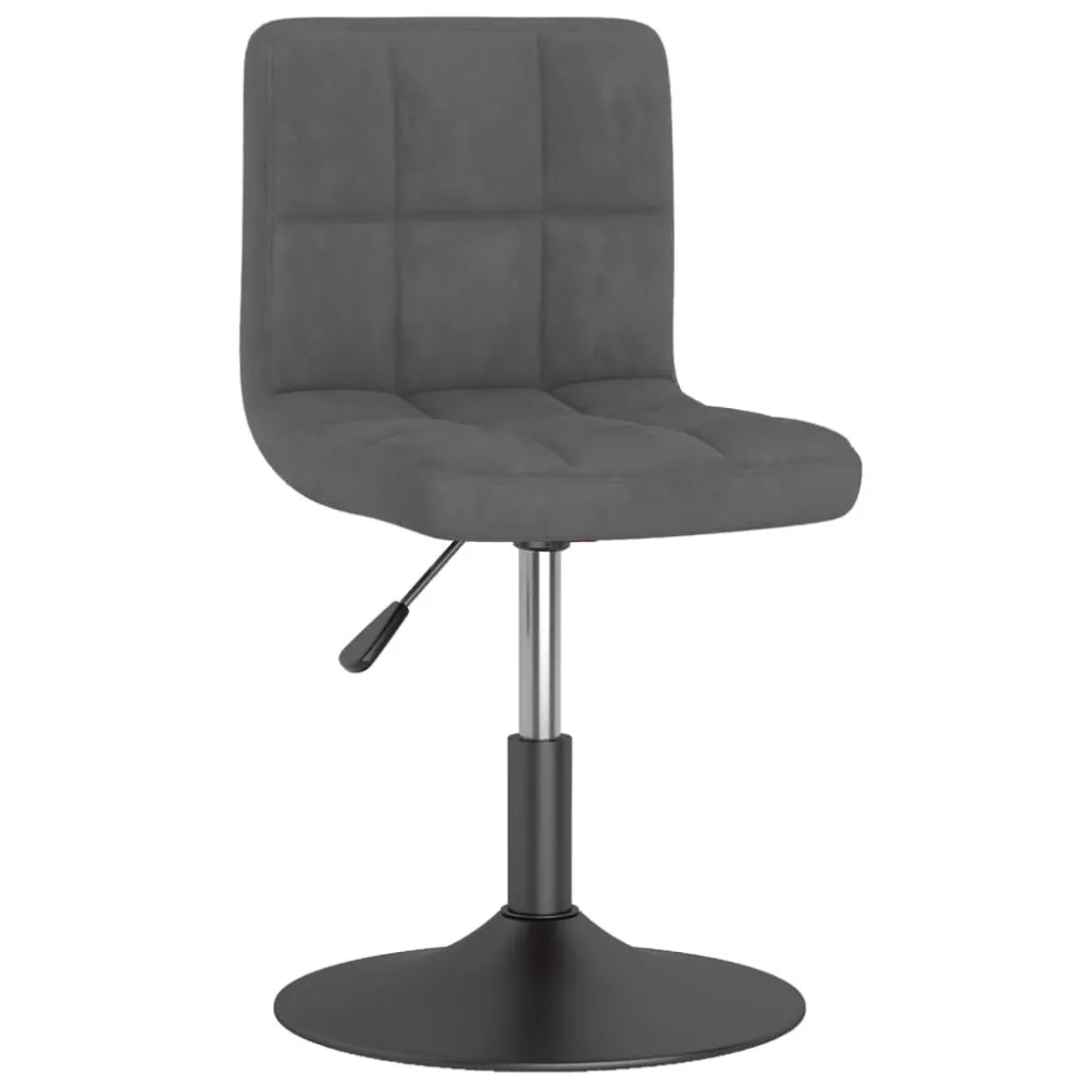 Sgabello da Bar Girevole Grigio Scuro Velluto