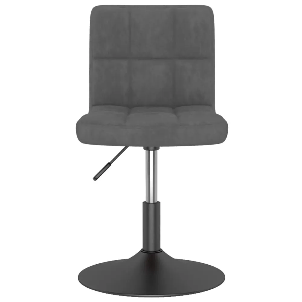 Sgabello da Bar Girevole Grigio Scuro Velluto