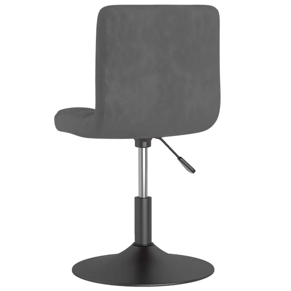 Sgabello da Bar Girevole Grigio Scuro Velluto