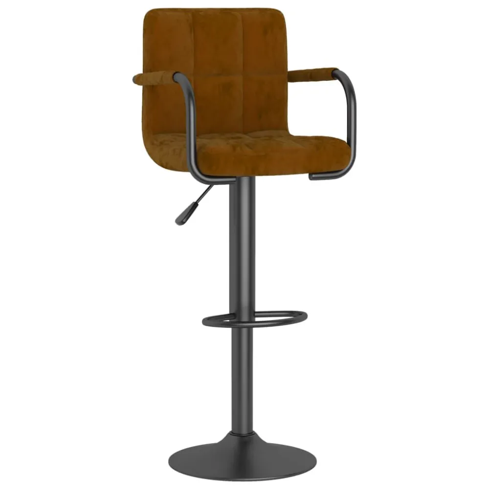 Sgabello da Bar Marrone Velluto