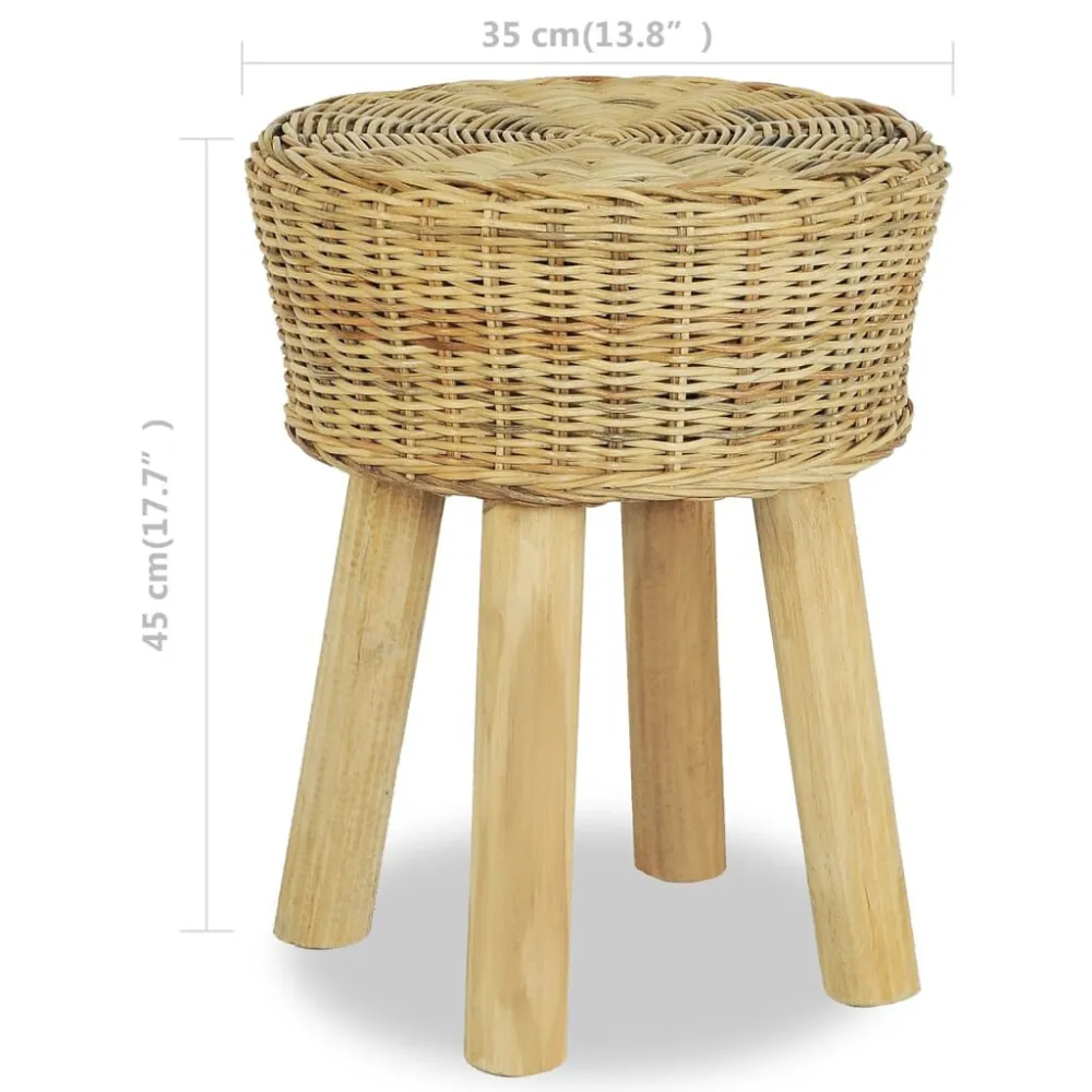 Sgabello da Bar Rattan Naturale