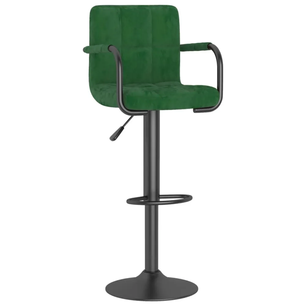 Sgabello da Bar Verde Scuro Velluto