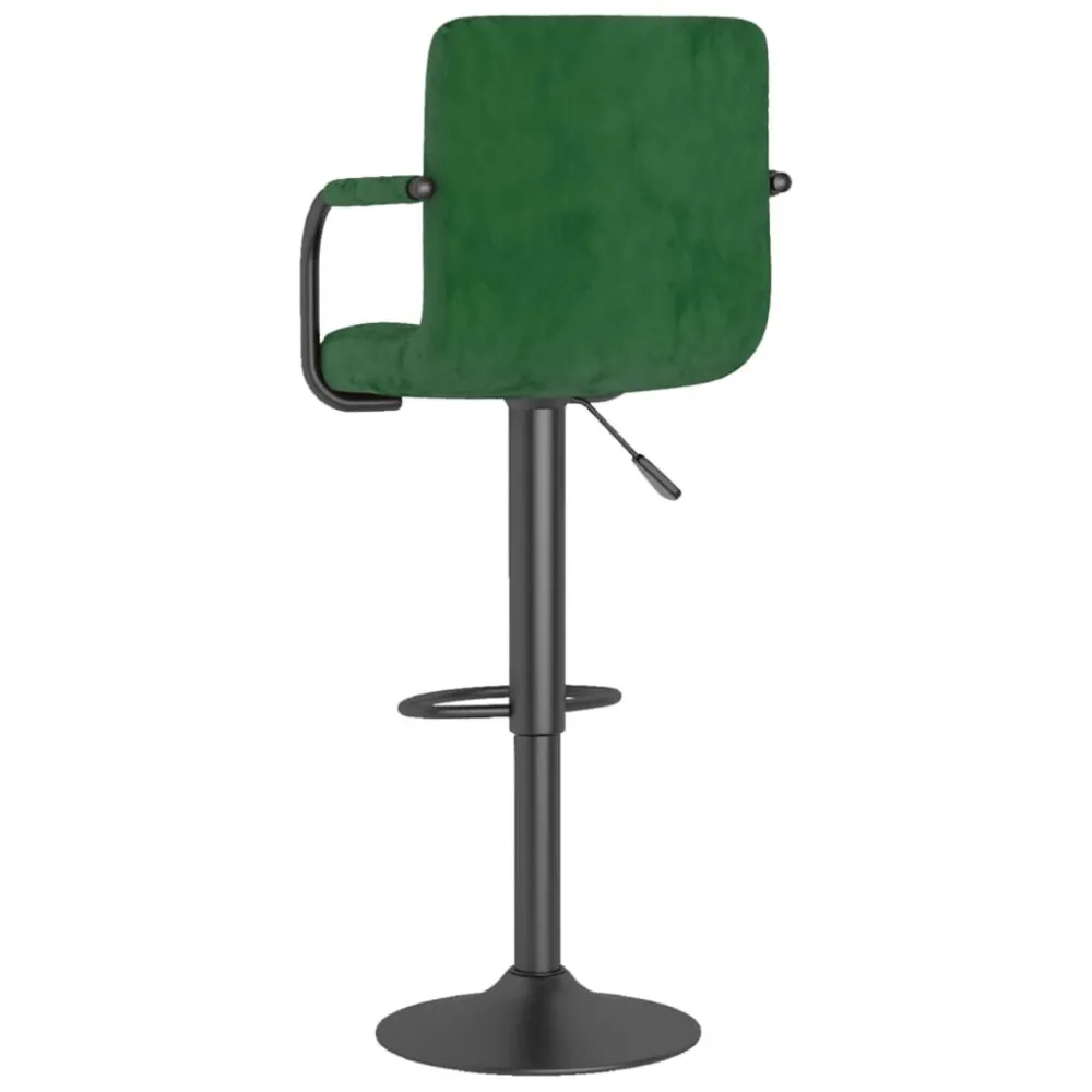 Sgabello da Bar Verde Scuro Velluto