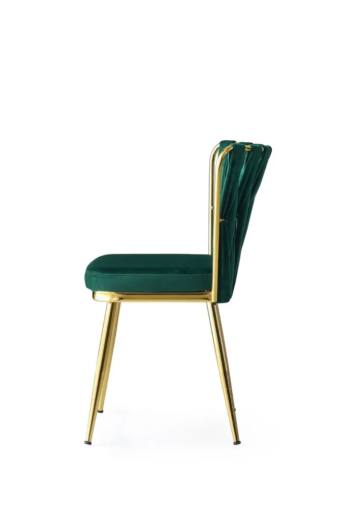 Set di 2 sedie Scribe metallo dorato e velluto verde