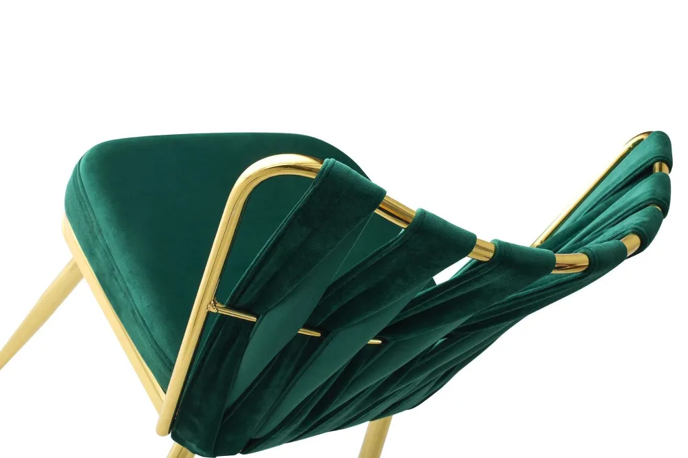 Set di 2 sedie Scribe metallo dorato e velluto verde