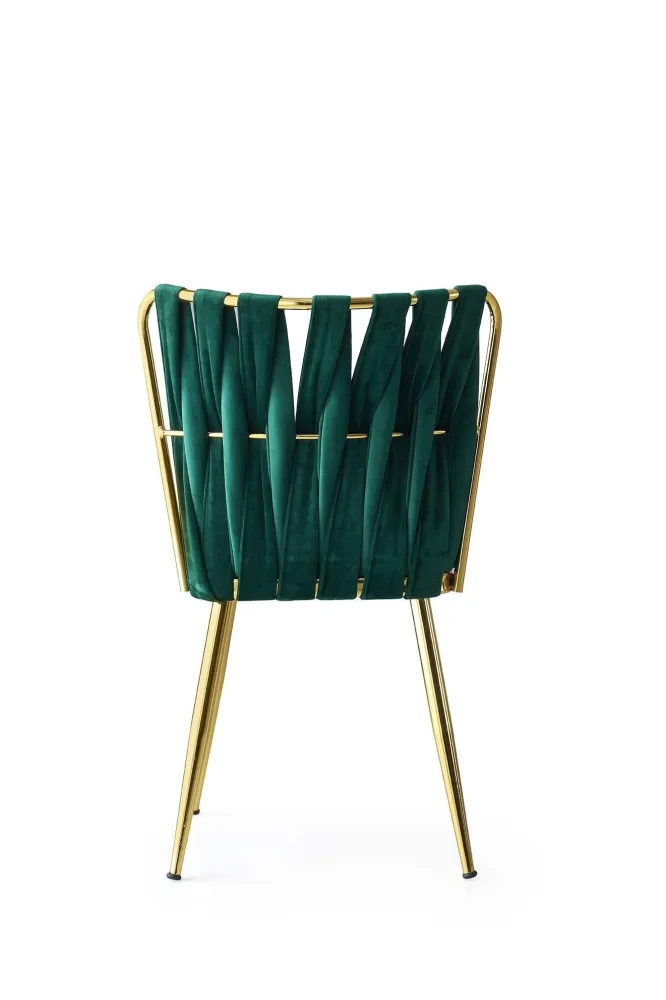 Set di 2 sedie Scribe metallo dorato e velluto verde