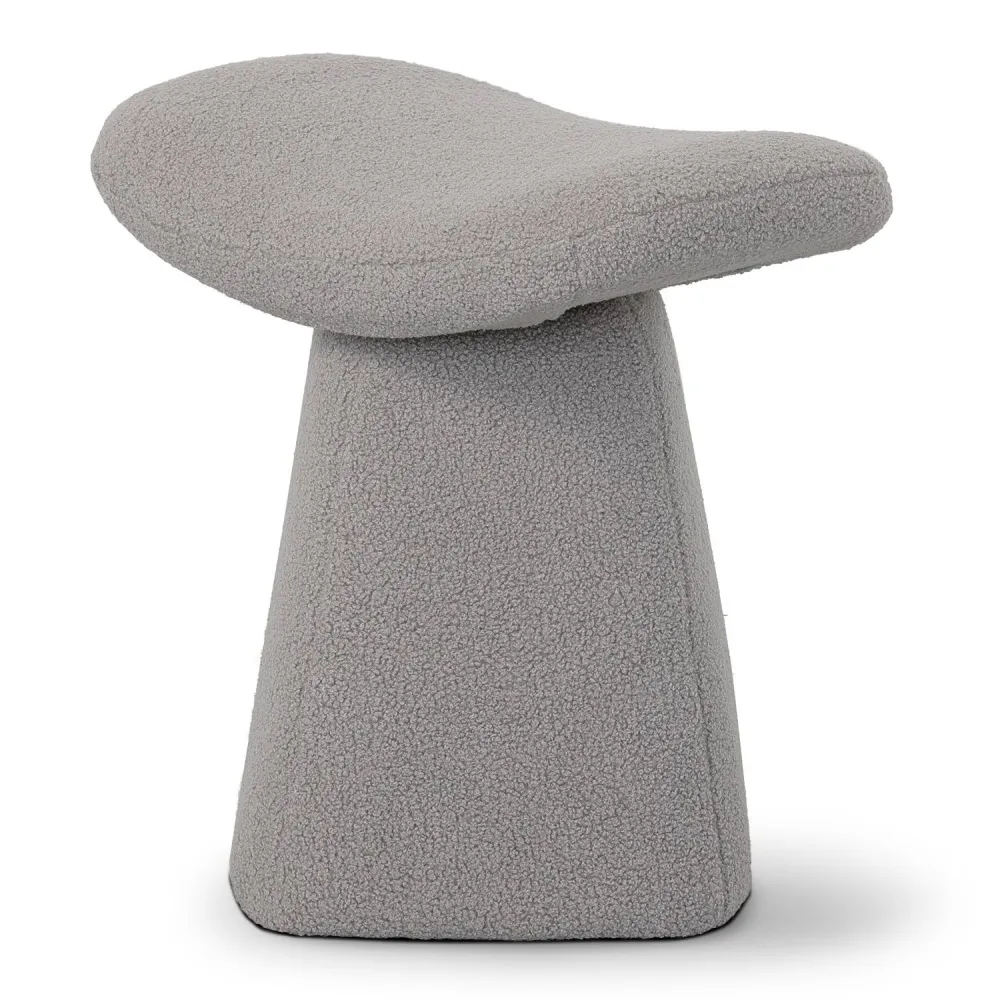 Sgabello design trapuntato Papino tessuto bouclette grigio