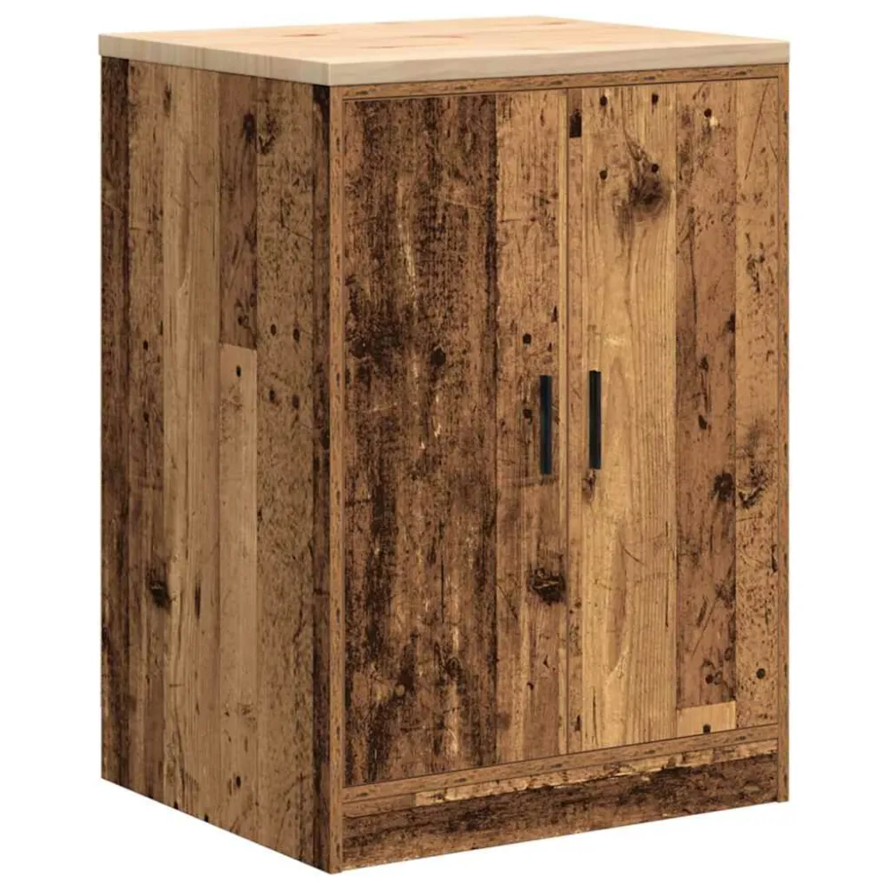 Armadietto da Garage Legno Antico 60x51x85 cm Adesivo e Riempitivo