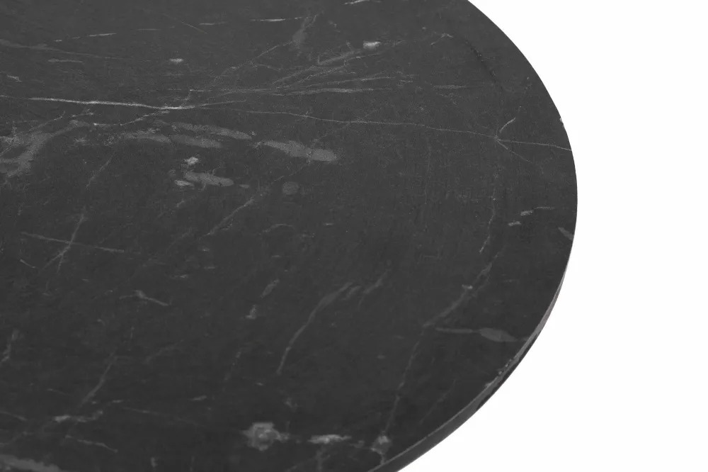 Set di 3 tavolini Storm metallo e legno, effetto marmo nero