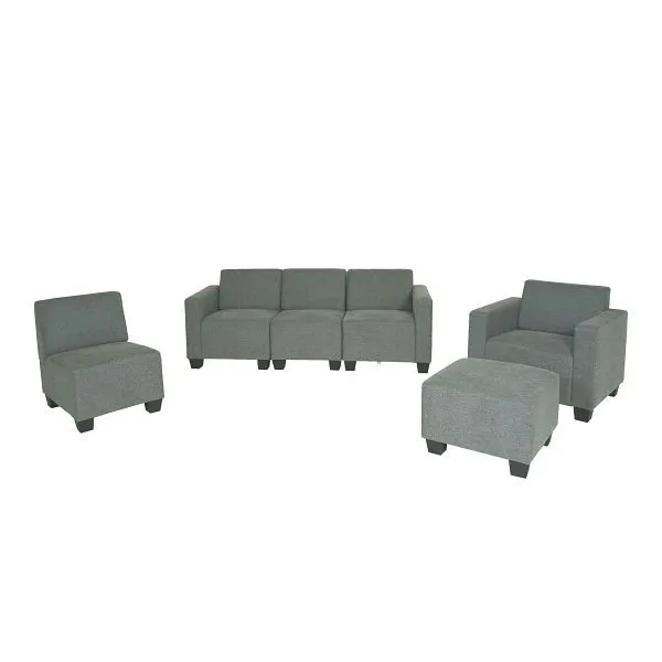 Tagliaerba Elettrico Mendler sistema divano componibile divano set Lyon 3-1-1-1 tessuto/tessuto grigio 2x75186+75187+75188...
