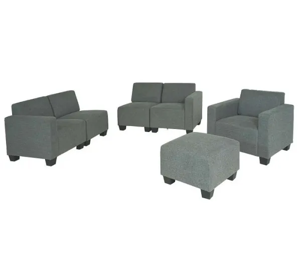 Tagliaerba Elettrico Mendler sistema divano componibile divano set Lyon 3-1-1-1 tessuto/tessuto grigio 2x75186+75187+75188...