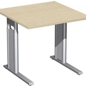 Scrivania geramöbel regolabile altezza poggiapiedi C discrezionale 800x800x680-820 acero/argento N-647101-AS