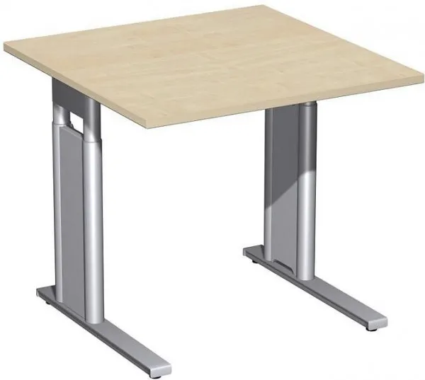 Scrivania geramöbel regolabile altezza poggiapiedi C discrezionale 800x800x680-820 acero/argento N-647101-AS