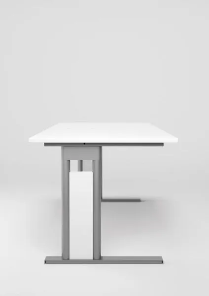 Scrivania geramöbel regolabile altezza poggiapiedi C discrezionale 800x800x680-820 acero/argento N-647101-AS