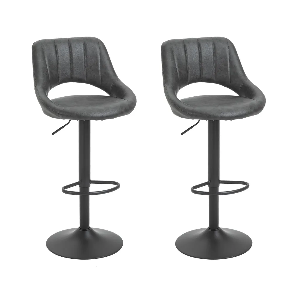 Easycomfort Set 2 Sgabelli da Bar Girevoli con Schienale e Poggiapiedi, Sgabelli Alti Moderni con Altezza Regolabile Base...