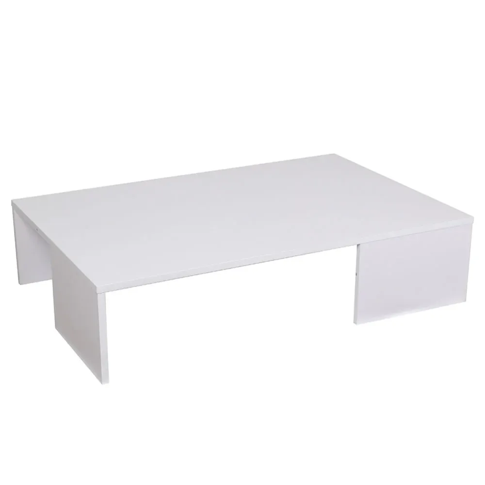 Tavolino Caffe Divano Salotto Rettangolare Basso Legno Design Moderno Bianco