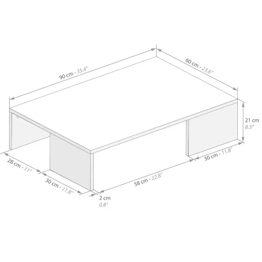Tavolino Caffe Divano Salotto Rettangolare Basso Legno Design Moderno Bianco