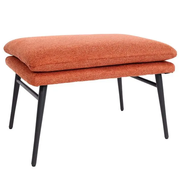 Sgabello Mendler HWC-L62 sgabello pouf poggiapiedi sgabello imbottito 38x56x40cm tessuto/tessuto marrone terracotta 117259...
