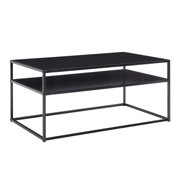 Sollevatore per Pazienti Tavolino Wohnling 100 x 60 x 45 cm tavolo da soggiorno metallo nero industriale tavolo da divano...