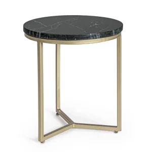 TAVOLINO PRESCOTT BIZZOTTO | finitura oro piano marmo | Ø37,5cm
