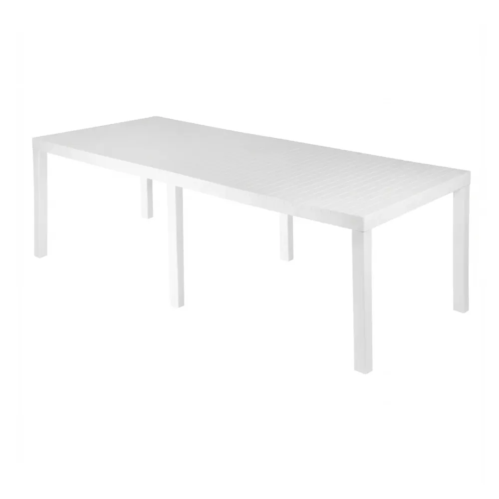 Tavolo Estensibile Indo Resina Bianco da Esterno 150/220x90x72 cm