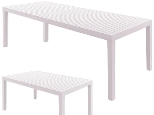 Tavolo Estensibile Indo Resina Bianco da Esterno 150/220x90x72 cm