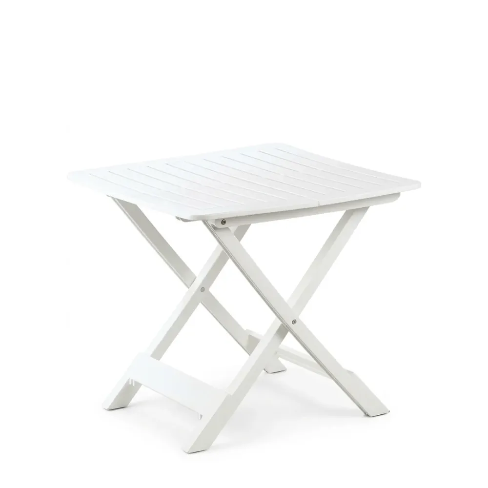 Tavolo pieghevole Progarden Tevere resina bianco 80x72 H70 outdoor