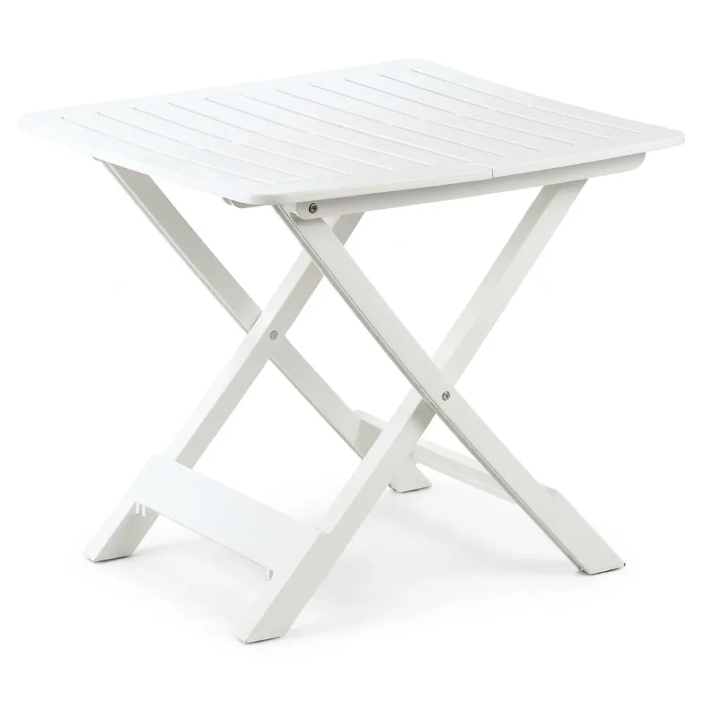 Tavolo pieghevole Progarden Tevere resina bianco 80x72 H70 outdoor