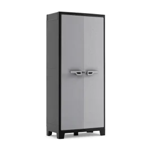 Armadietto Multiuso Titan Nero e Grigio 182 cm Facili da Pulire