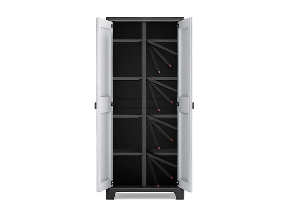 Armadietto Multiuso Titan Nero e Grigio 182 cm Facili da Pulire