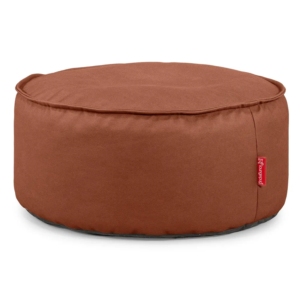Pouf Rotondo - Pelle Vegana Castagno