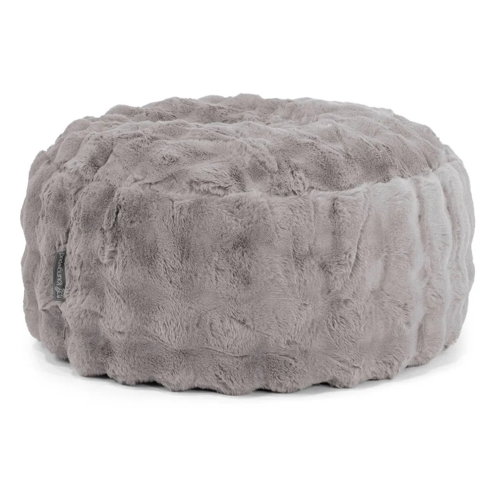 Pouf Rotondo - Pelliccia Sintetica Bolle Grigio