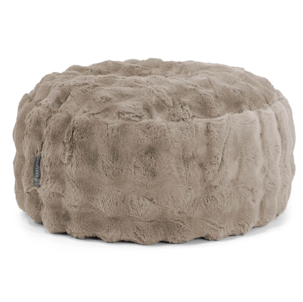 Pouf Rotondo - Pelliccia Sintetica Bolle Visone