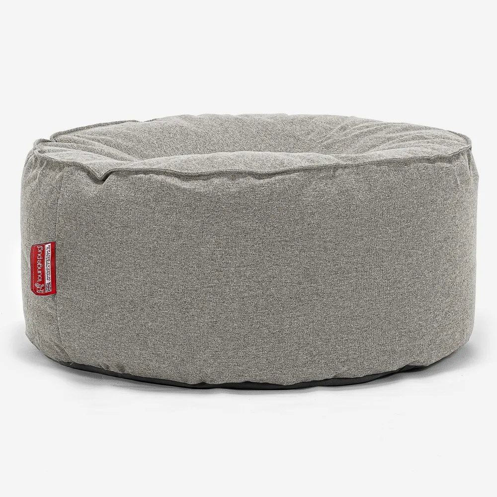 Pouf Rotondo - Tessuto Lana Interalli Argento