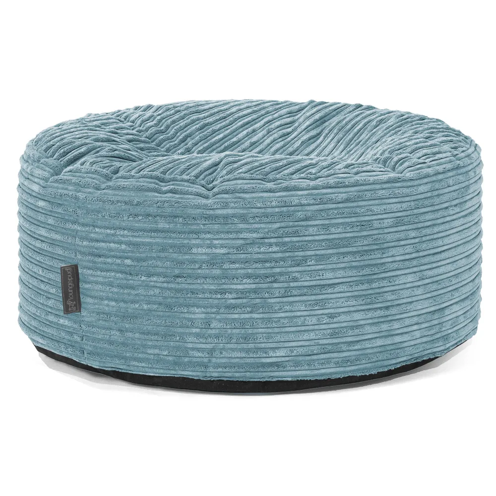 Pouf Rotondo - Velluto Coste Egeo Blu