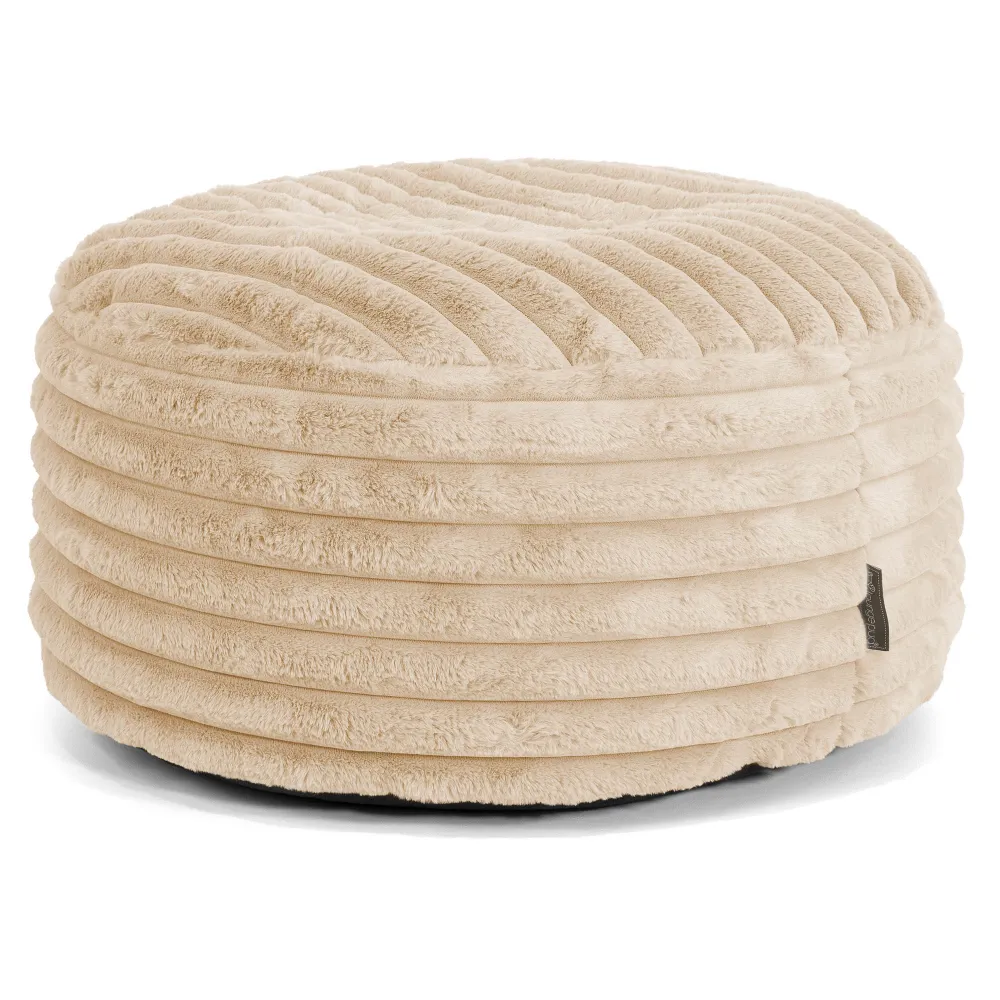 Pouf Rotondo - Velluto Felpato Ultra Morbido Pesca