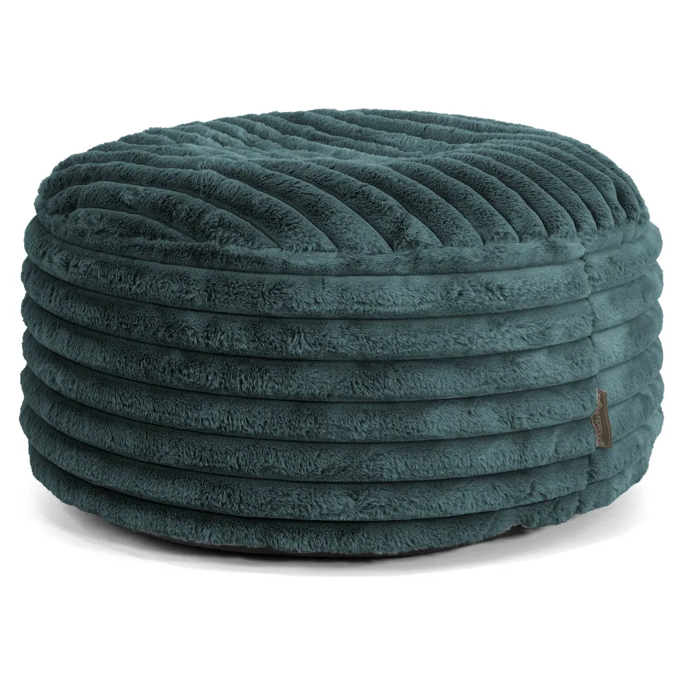 Pouf Rotondo - Velluto Felpato Ultra Morbido Tiglio
