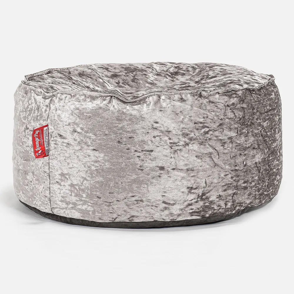 Pouf Rotondo - Velluto Vintage Argento