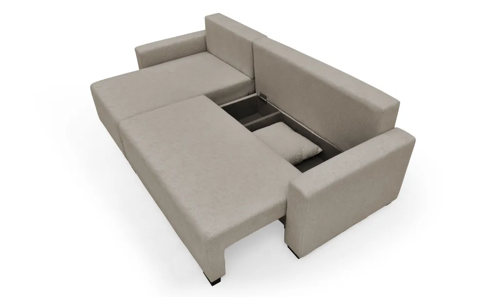 Divano letto angolare contemporaneo Gwendal tessuto Khaki