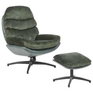 Sedia con poggiapiedi EIDE Velluto Verde scuro