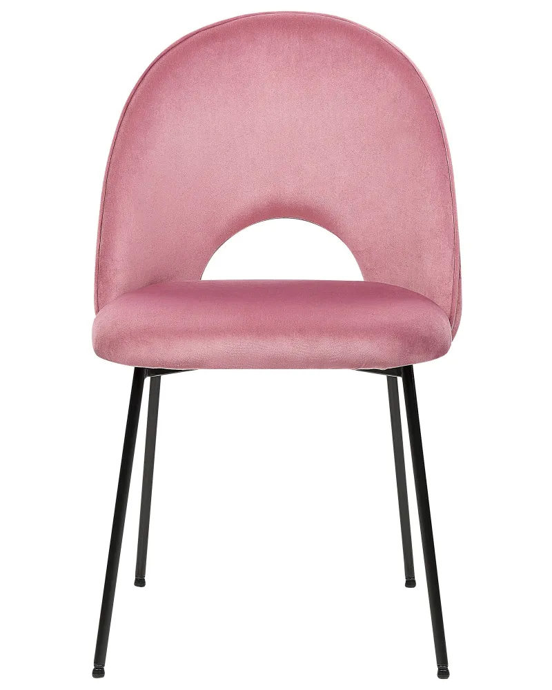 Set 2 sedie da pranzo velluto rosa COVELO