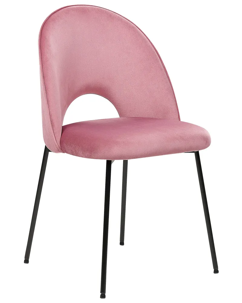 Set 2 sedie da pranzo velluto rosa COVELO
