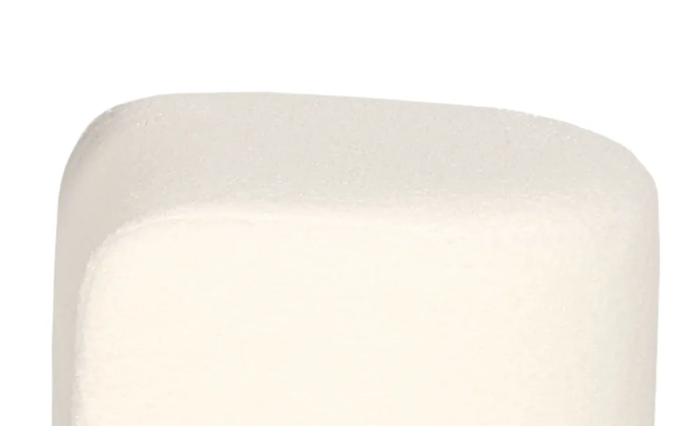 Tavolino con 2 pouf Livaretti Legno scuro e tessuto bouclette crema