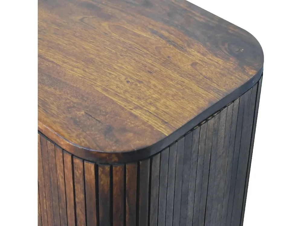 Artisan Furniture Armadietto Strisce Legno Massello di Castagno, Stoccaggio per Soggiorno o Camera da Letto